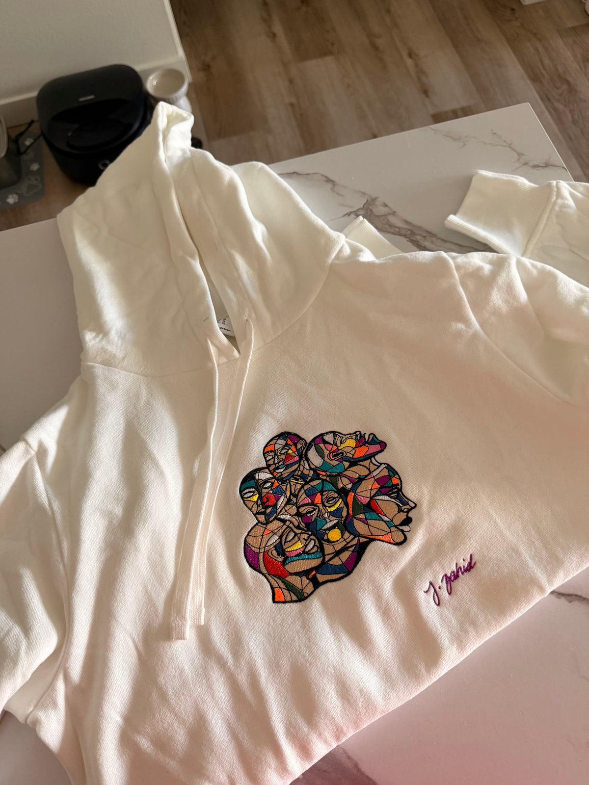 Faces Embroidered Hoodie