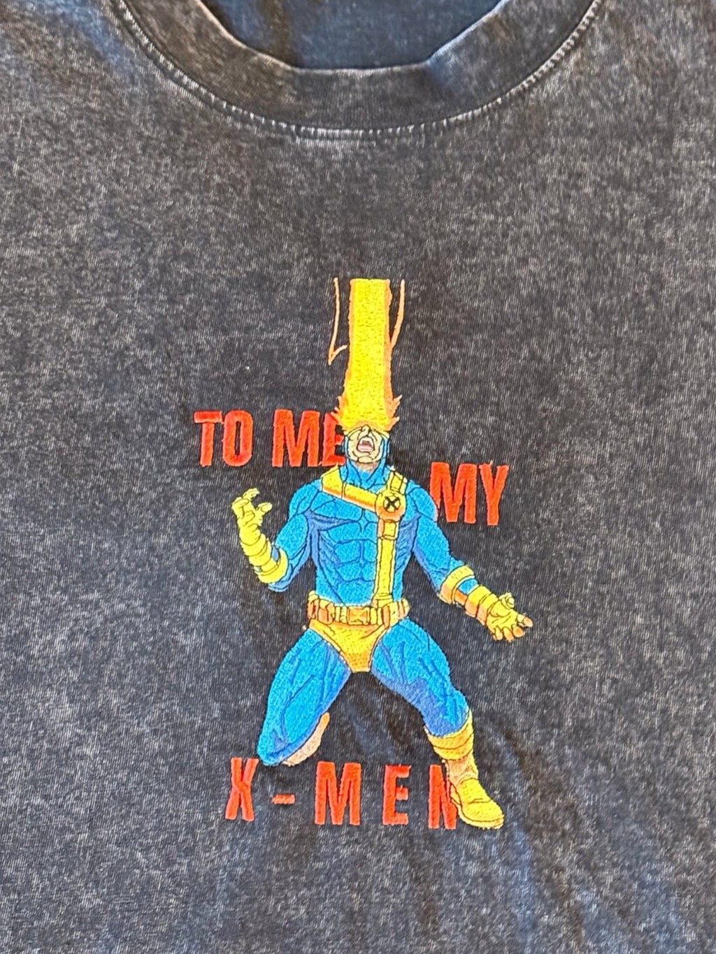 Cyclops X-Men Embroidered Short Sleeve Crewneck T-Shirt