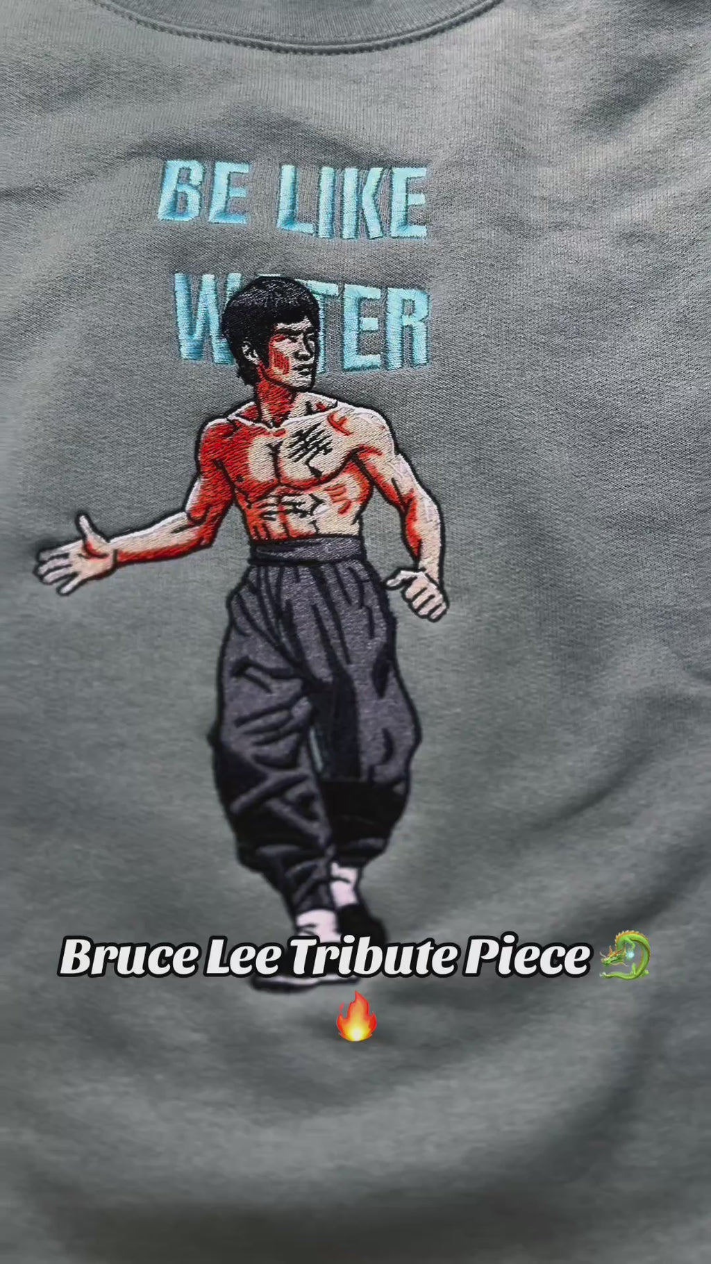 Bruce Lee - Embroidered Crewneck Sweater