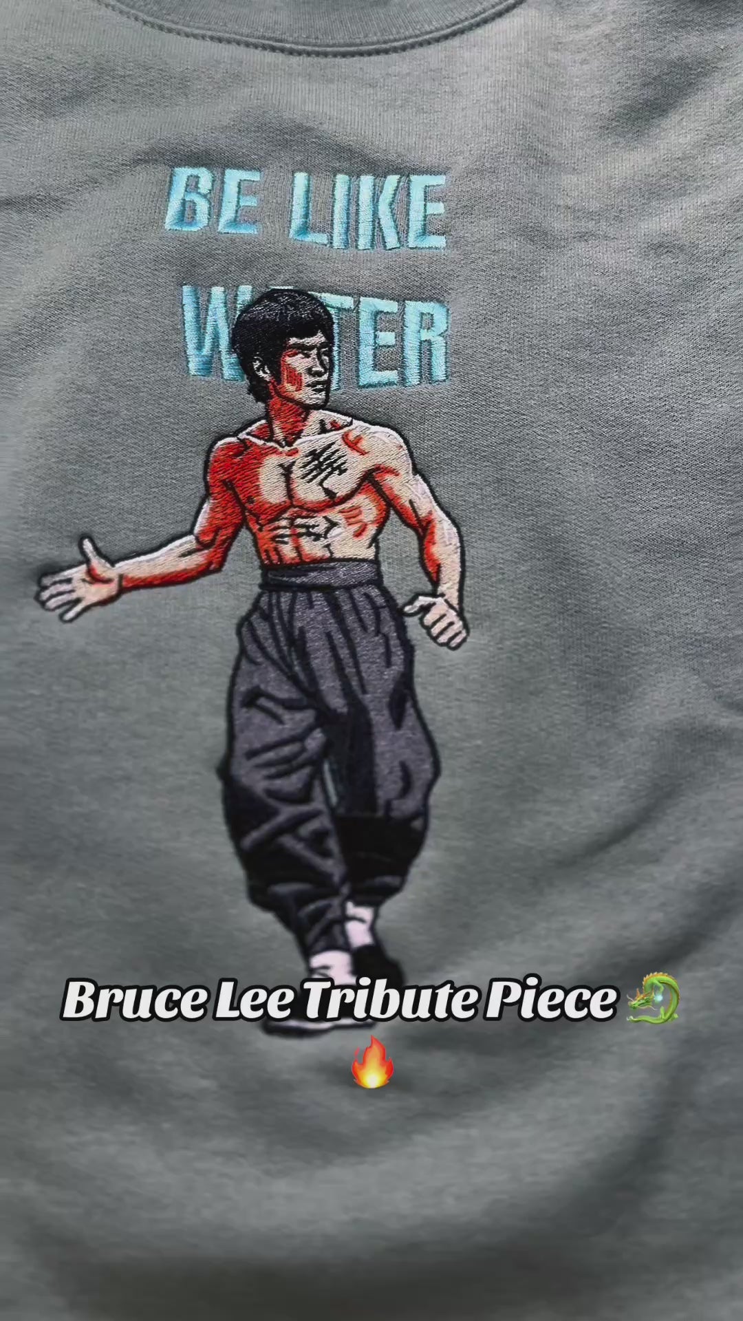 Bruce Lee - Embroidered Crewneck Sweater
